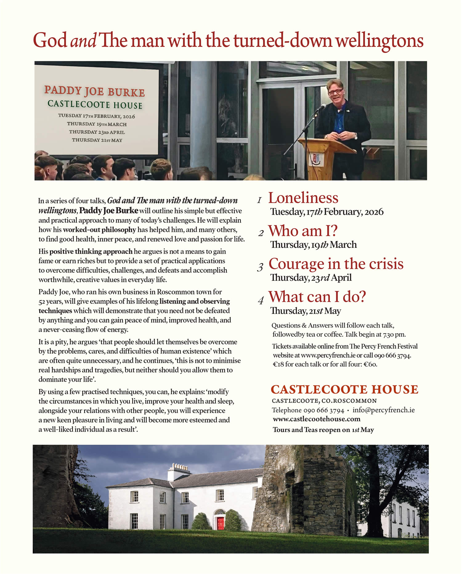 A series of four talks by Paddy Joe Burke