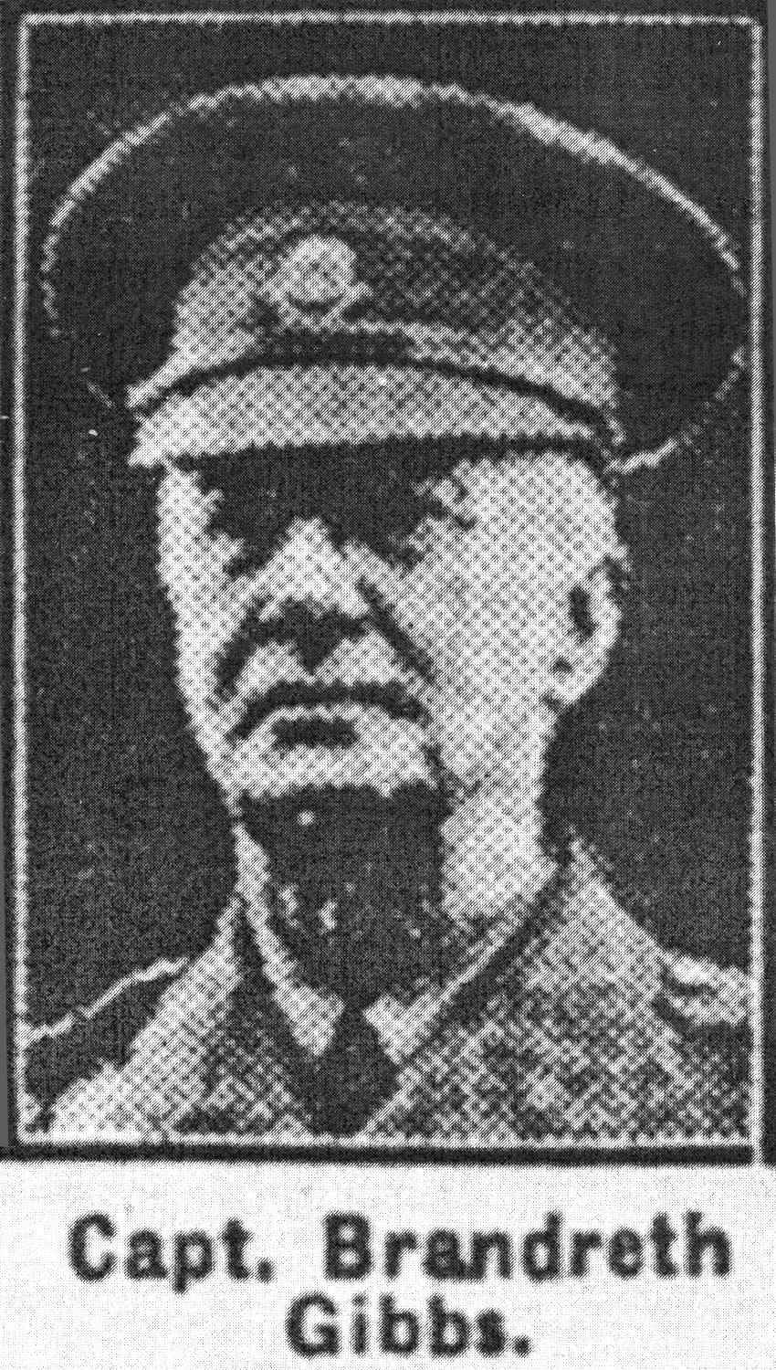 Brandreth Gibbs in military uniform in the First World War